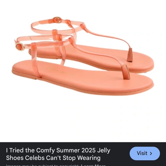 TKEES NEW Limited Edition * J. Crew Jelly sandals SZ 9 sun bleached Coral - Picture 6 of 12